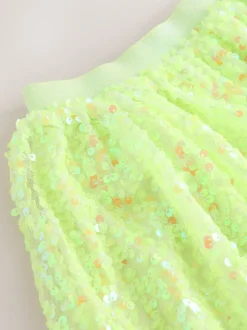 Fluro Jaune - Jupe à paillettes (3-16ans)