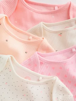 Fluro Rose - Bébé Manches courtes Bodysuits 5 Pack