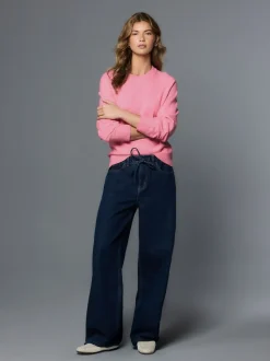 Fluro Rose - Pull super doux à manches longues à col rond