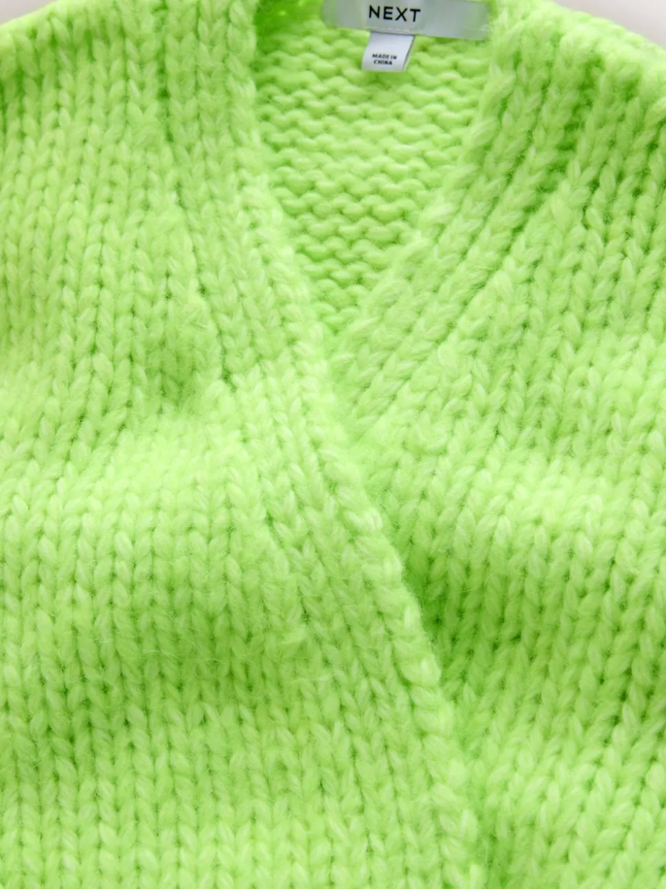Fluro Vert - Cardigan en grosse maille doux