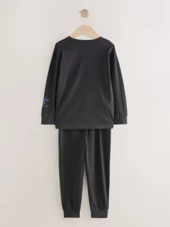 Football bleu/noir - Lot de 2 pyjamas à manches longues (3-16ans)