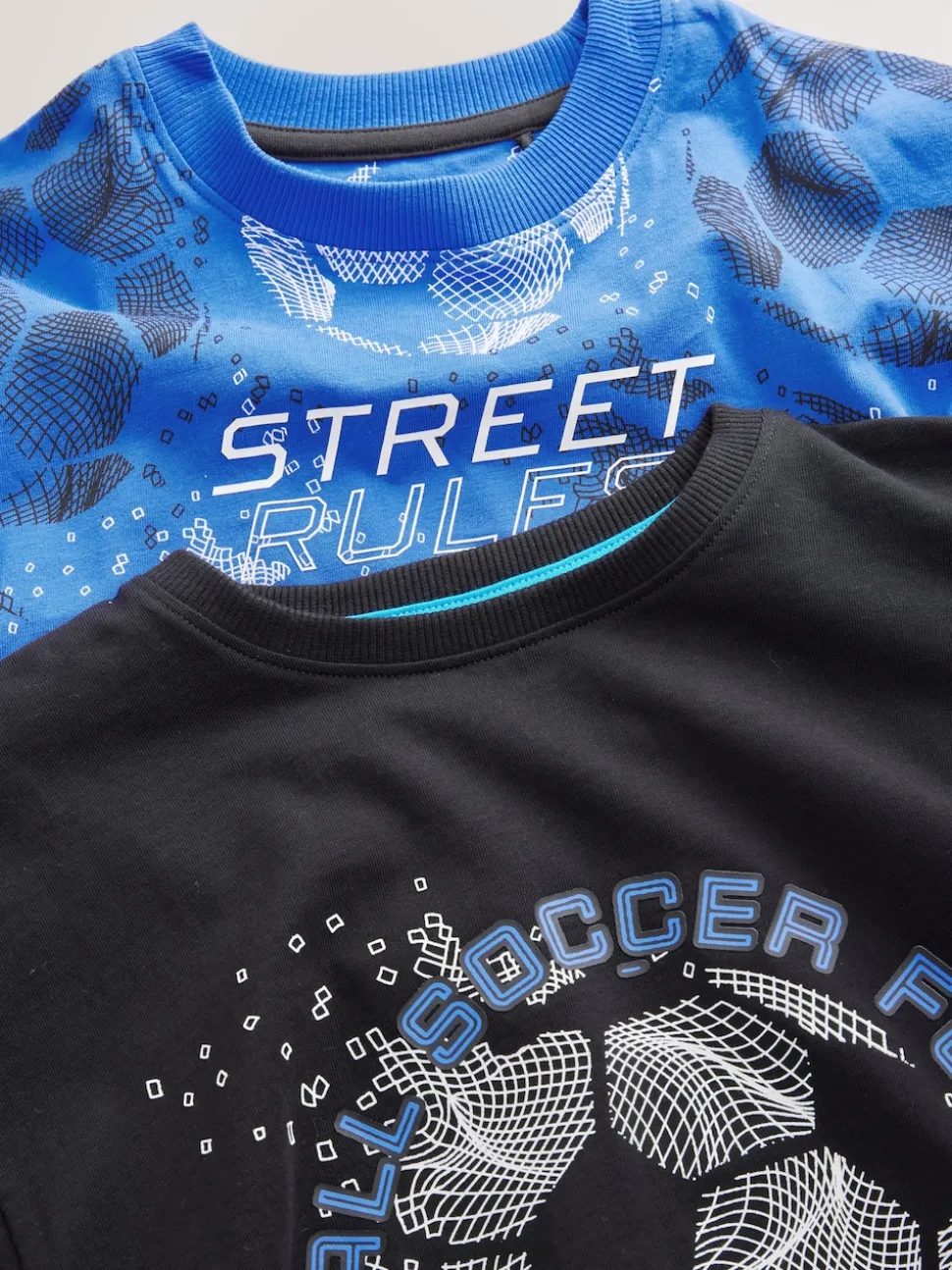 Football bleu/noir - Lot de 2 pyjamas à manches longues (3-16ans)