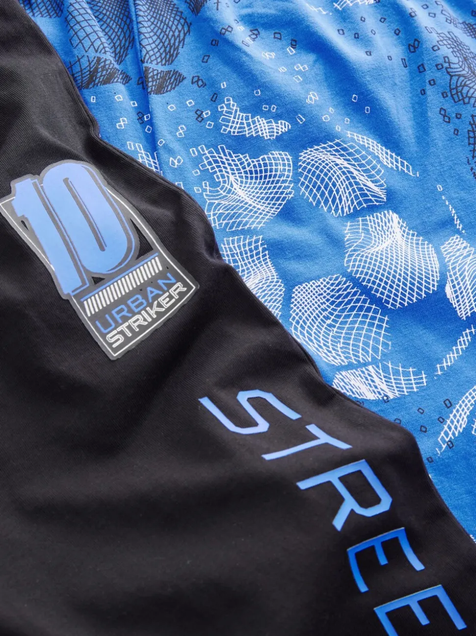 Football bleu/noir - Lot de 2 pyjamas à manches longues (3-16ans)