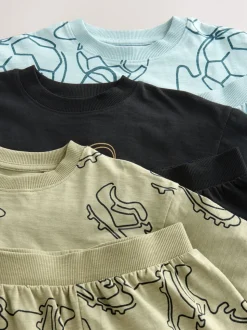 Football bleu/noir/vert - Pyjama court 3 Pack (3-16ans)