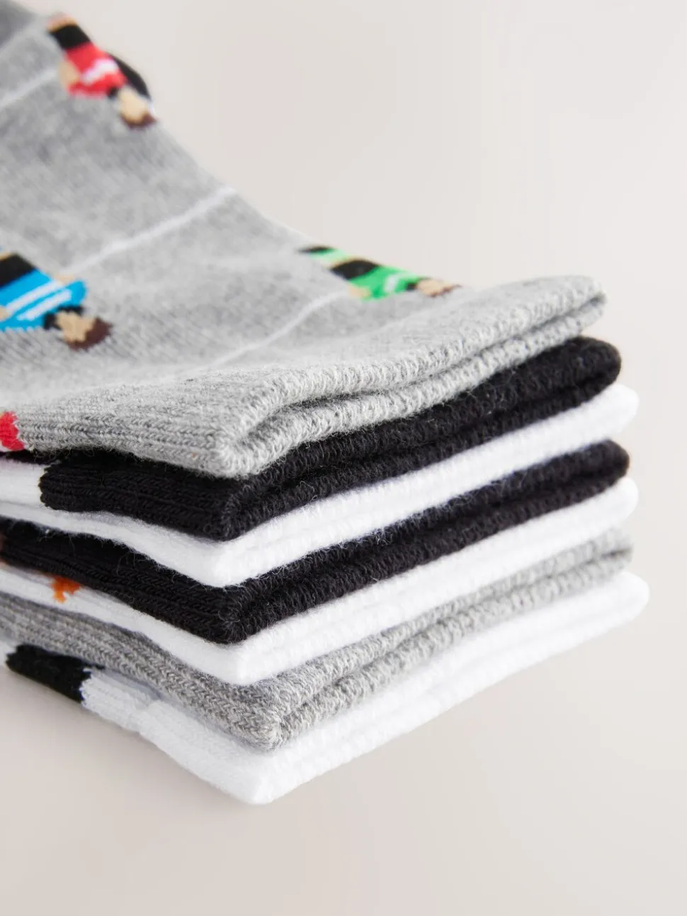 Football noir/gris/blanc - Paquet de chaussettes en coton riche 7