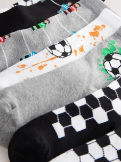Football noir/gris/blanc - Paquet de chaussettes en coton riche 7