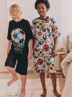 Football noir/multicolore - Pyjama court 2 Pack (3-16ans)