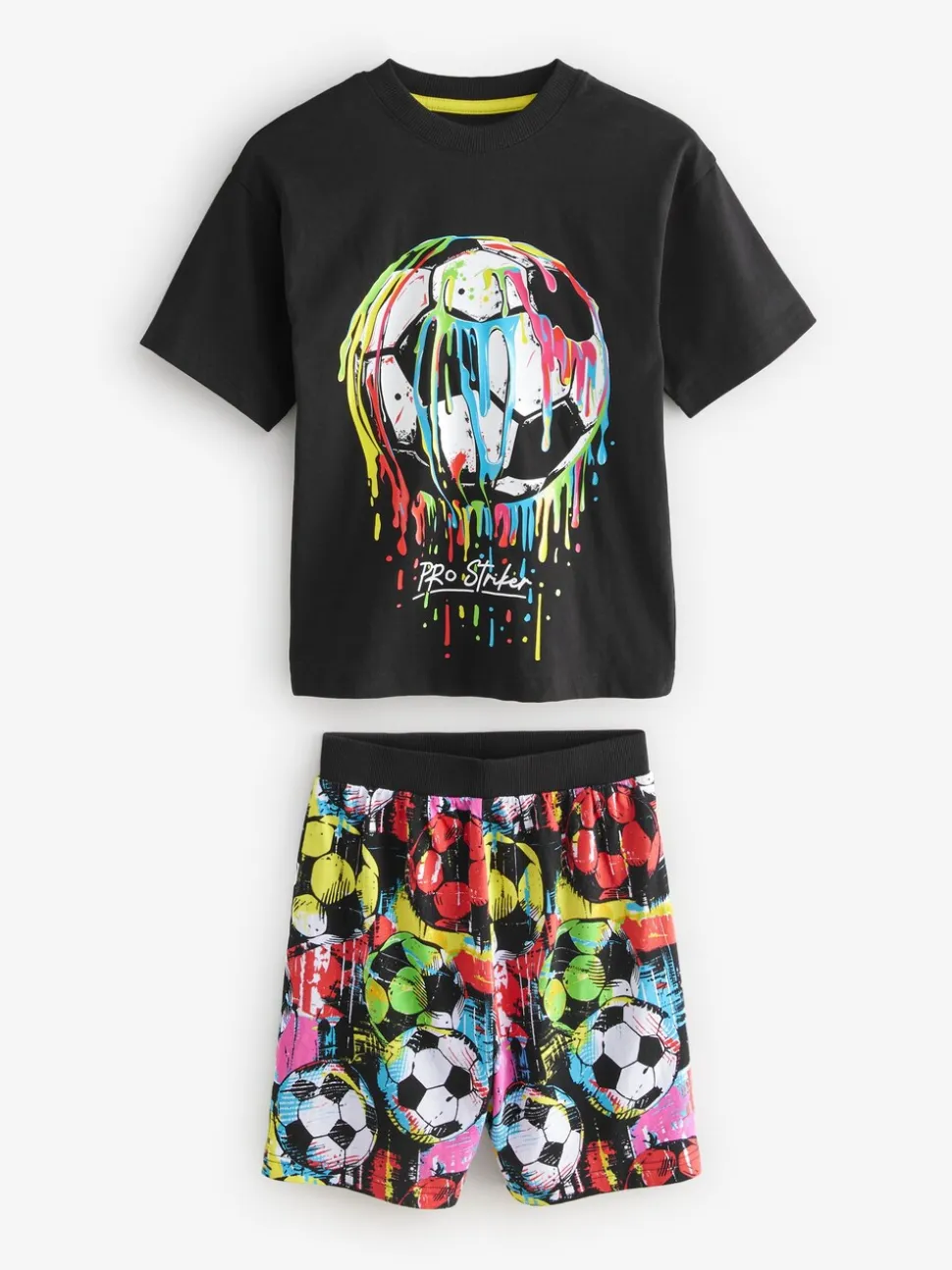 Football noir/multicolore - Pyjama court 2 Pack (3-16ans)