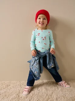 Fraise bleue - T-shirt à manches longues en côtes (3mths-7yrs)