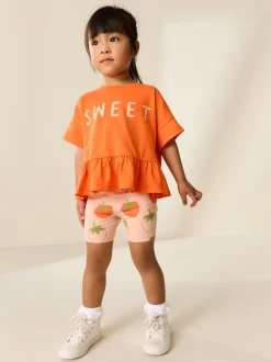 Fraise orange - Ensemble haut et short à manches courtes (3 mois à 7 ans)