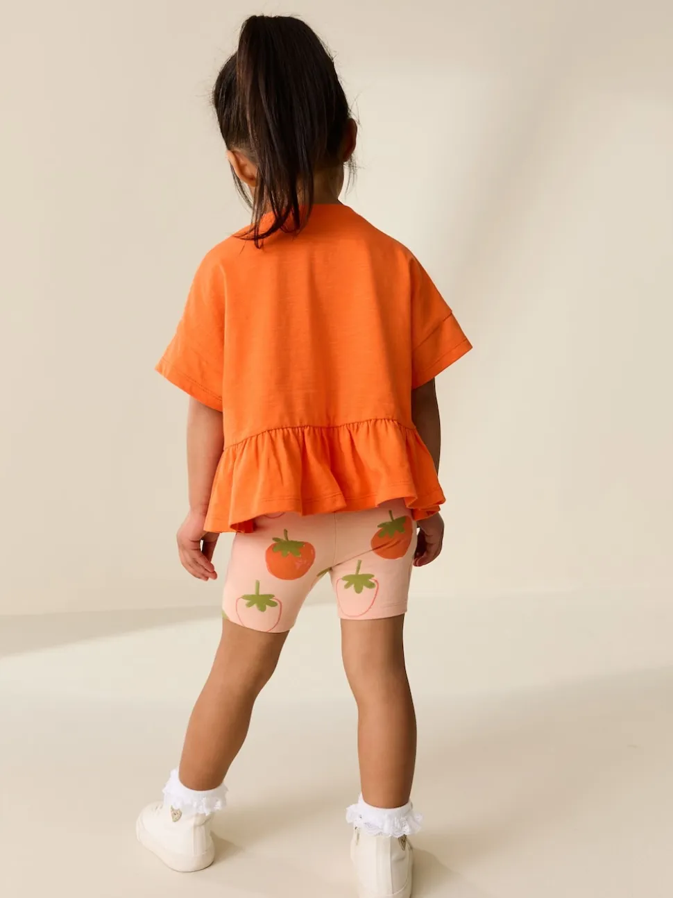 Fraise orange - Ensemble haut et short à manches courtes (3 mois à 7 ans)