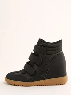 Friends Like These Baskets décontractées Velcro High Top Wedge en similicuir