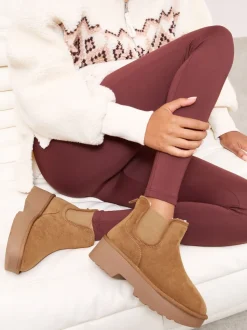 Friends Like These bottes Chelsea doublées de fausse fourrure et faux daim