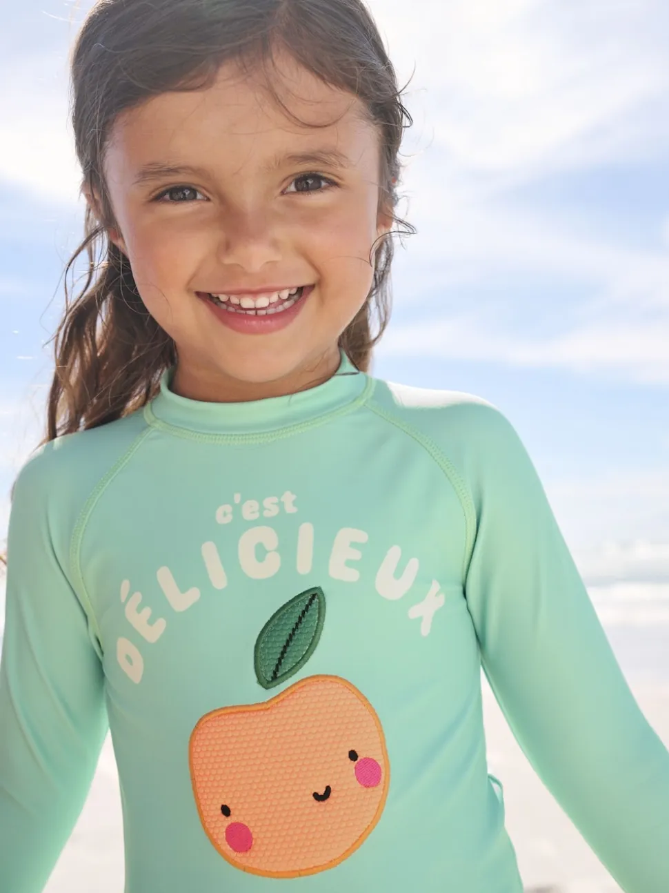 Fruit vichy vert menthe - Ensemble de bain Sunsafe à manches longues (3mois7ans)