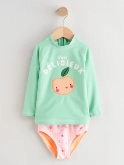 Fruit vichy vert menthe - Ensemble de bain Sunsafe à manches longues (3mois7ans)