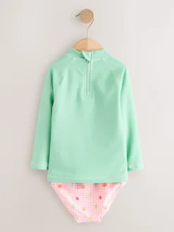 Fruit vichy vert menthe - Ensemble de bain Sunsafe à manches longues (3mois7ans)
