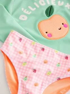 Fruit vichy vert menthe - Ensemble de bain Sunsafe à manches longues (3mois7ans)