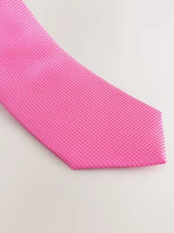 fuchsia - Ensemble cravate et pochette texturées