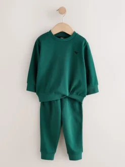 Fusain Gris/Vert - Ensemble sweat-shirt et jogging, lot de 2 (3mois-7ans)