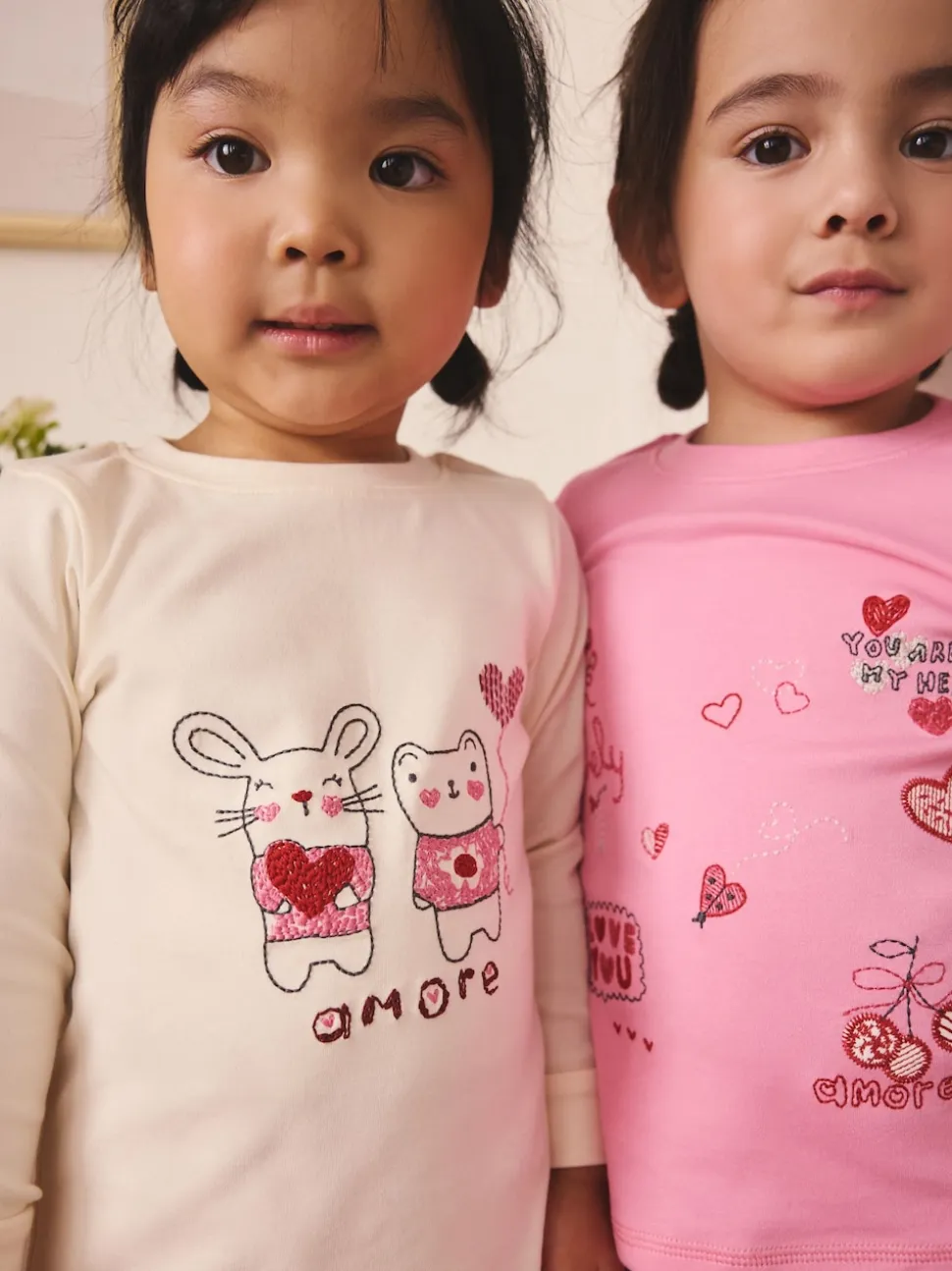 Galentines rose/rouge - Lot de 3 pyjamas Snuggle (9mois-12ans)