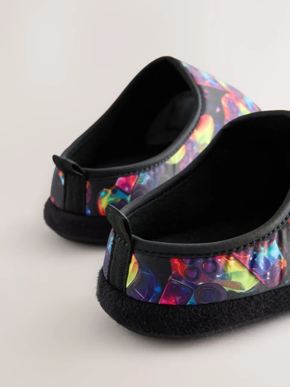 Gamer multicolore noir - Mules chaussons doublées chaudes