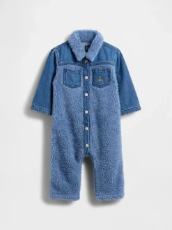 Gap Denim Sherpa One-Piece (0-24mths)