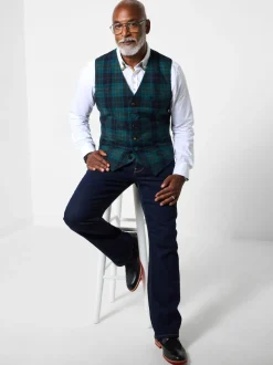 Gilet ajusté à boutons contrastants Joe Browns bordures à carreaux