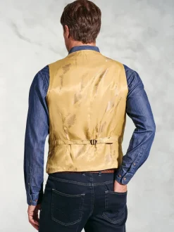 Gilet Brook Taverner Harris en tweed à chevrons