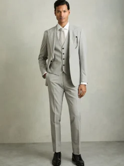 Gilet de costume Reiss Slice à carreaux pied-de-poule en mélange de laine