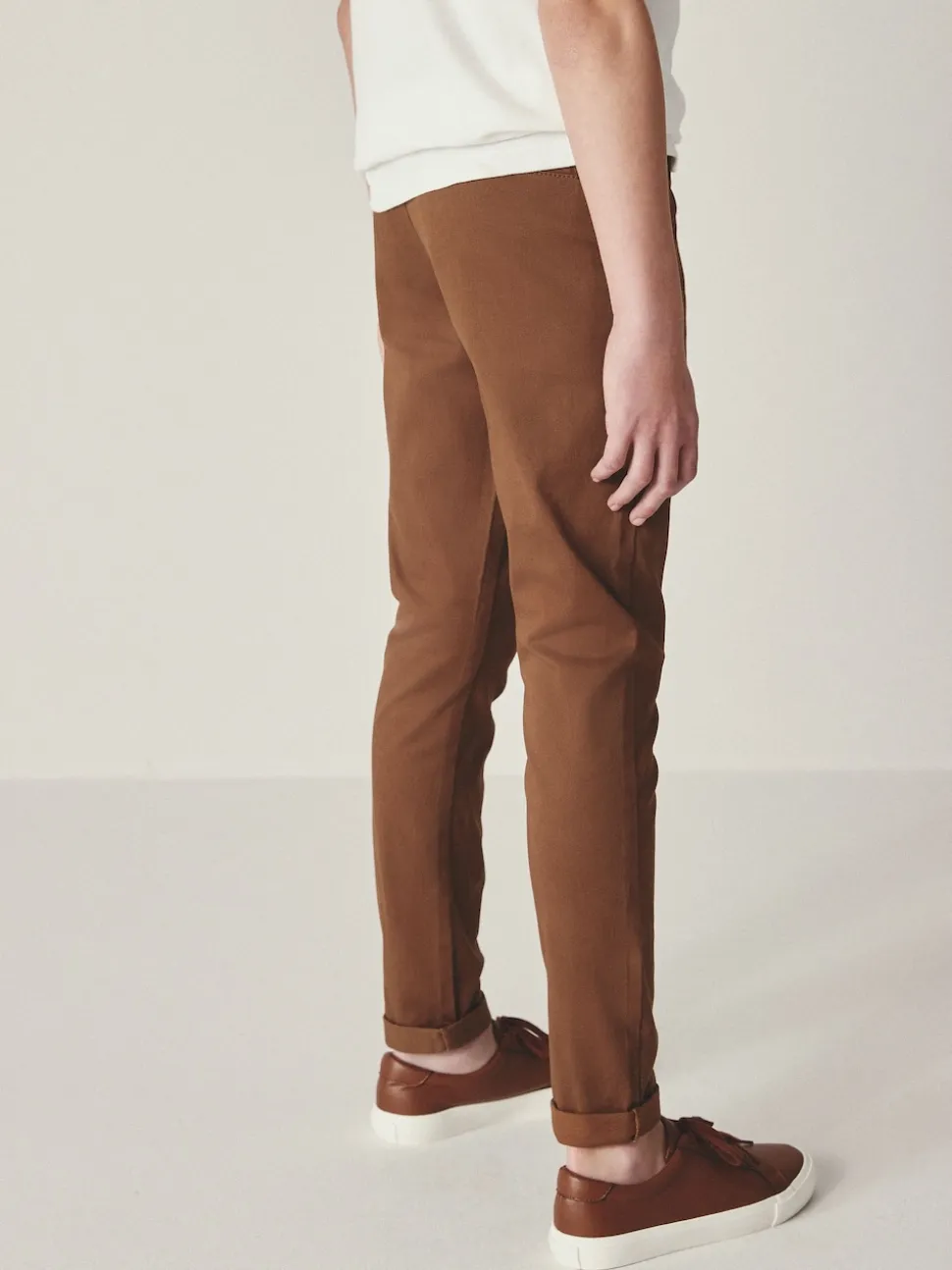 Gingembre/ Marron fauve - Pantalon chino extensible (3-17ans)
