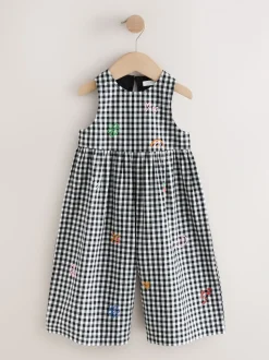 Gingham noir/blanc - Combinaison sans manches (3mois à7ans)