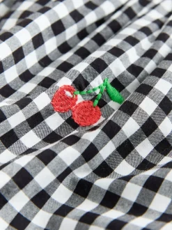 Gingham noir/blanc - Combinaison sans manches (3mois à7ans)