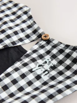 Gingham noir/blanc - Combinaison sans manches (3mois à7ans)