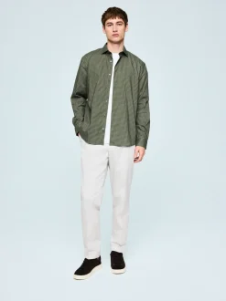 Gingham vert - Chemise élégante douce au toucher à manches longues