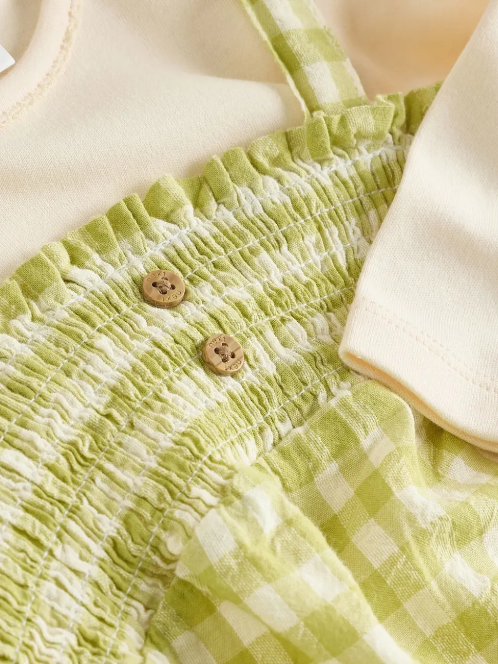 Gingham vert - Ensemble 2 pièces salopettes et body bébé (0mois-2ans)