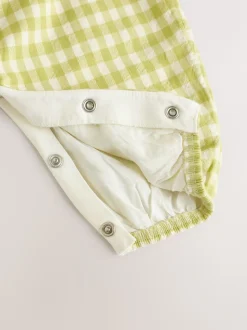 Gingham vert - Ensemble 2 pièces salopettes et body bébé (0mois-2ans)