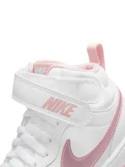 Glaçure blanc rose - Baskets mi-Baskets du tribunal de Nike pour adolescents