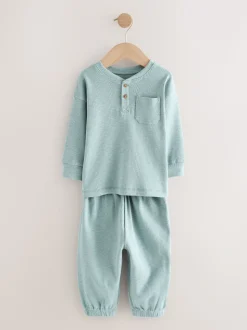 grand-père côtelé Noir/Gris - Lot de 3 pyjamas oversize (9mois-12ans)