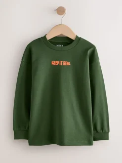 Graphique bleu/vert - T-shirts épais décontractés à manches longues Lot de 3 (3-16ans)