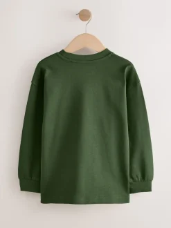 Graphique bleu/vert - T-shirts épais décontractés à manches longues Lot de 3 (3-16ans)