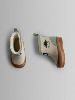 Grège Dino - Bottes de bien-être JoJo Maman Bébé courtes doublées et confortables