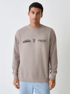 Grège neutre - Sweat-shirt Guinness Graphique Col rond