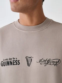 Grège neutre - Sweat-shirt Guinness Graphique Col rond