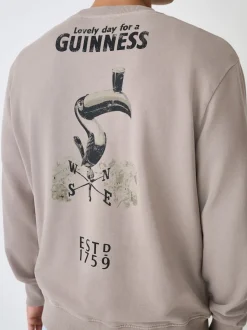 Grège neutre - Sweat-shirt Guinness Graphique Col rond