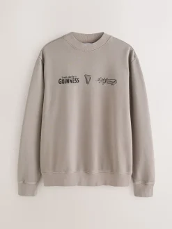 Grège neutre - Sweat-shirt Guinness Graphique Col rond