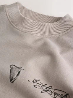 Grège neutre - Sweat-shirt Guinness Graphique Col rond