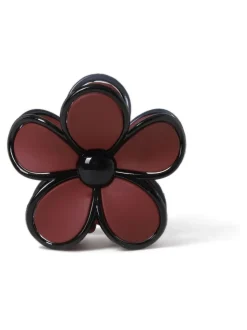 Griffe à cheveux Aela rouge mat à fleurs