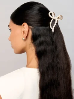 Griffe à nœud pour cheveux scintillant Aela ton Or
