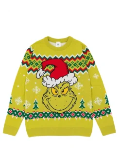 Grinch de Noël vert - Vanilla Underground Pull de Noël en maille pour adulte licencié homme