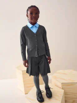 Gris - Cardigan à col en V Cotton Rich School (3-16ans)